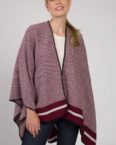 Gina Laura Poncho Poncho Hahnentritt Muster farbige Enden