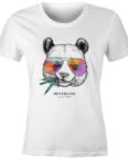 Neverless Print-Shirt Damen T-Shirt Panda Bär Aufdruck Tiermotiv mit Sonnenbrille Fashion Streetstyle Slim Fit Neverless® mit Print