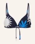 Seafolly Triangel-Bikini-Top La Palma Mit Schmuckperlen blau