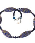 Bella Carina Perlenkette Kett mit Murano Glas Perlen Mosaik Millefiori Lapislazuli blau