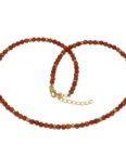 Bella Carina Perlenkette Kette mit 4 mm Karneol facettiert und kleinen Glasperlen 42 - 47 cm, mit 4 mm Karneol Perlen facettiert