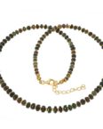Bella Carina Perlenkette Kette mit echten Edel Opal Schwarz Opal 4 - 5,5 mm Perlen, mit echten Schwarz Edel Opal