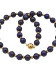 Bella Carina Perlenkette Kette mit hochwertigem Lapislazuli und goldfarbenen Glasperlen, mit hochwertigem Lapislazuli