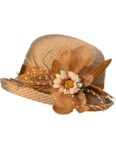 Dekorative Sonnenhut Damen Sonnenblende, Bowler Hut mit simulierten Blumen