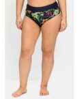 Große Größen: Bikinihose mit Blumendruck und Shaping-Einsatz, marine gemustert, Gr.50
