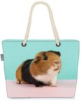 VOID Strandtasche (1-tlg), Meerschweinchen rosa Beach Bag Meerschweinchen Hamster Haustier Tier Zoo Mäuse