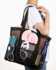 axy XL-Strandtasche Duschtasche, Multifunktionale Strandtasche aus Mesh, Faltbar, Tragbar, Leicht