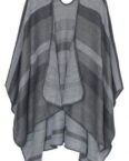 dy_mode Poncho Damen Poncho Gestreift Cape Umhang Wendeponcho in Oversize Stil in Streifen Muster