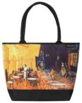 von Lilienfeld Handtasche VON LILIENFELD Handtasche Damen Kunst Motiv Vincent van Gogh Nachtcafé Shopper Maße L42 x H30 x T15 cm Strandtasche Henkeltasche Büro, Kunstdruck auf der Vorderseite
