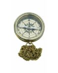 Linoows Dekoobjekt Kompass, Taschenuhren Magnetkompass mit Anker Gravur & Kette, Reproduktion