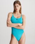 Calvin Klein Swimwear Badeanzug "SCOOP ONE PIECE", mit Logodruck auf der Brust