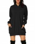 AFAZ New Trading UG Sommerkleid Damen Hoodie Kleid Pullover Langarm Sweatshirts Kapuzenpullover Tops Herbst Mini Kleid