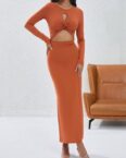 AFAZ New Trading UG Sommerkleid Damen Sexy Slim Fit Hollow Solid Color Kleid
