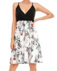 AFAZ New Trading UG Sommerkleid Damen Sommerkleid Kurzarm V-Ausschnitt Kleider Blumenmuster Kleid Modisches, bedrucktes Slip-Kleid für Damen, Strandkleid