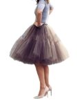 AFAZ New Trading UG Sommerkleid Damen Tüllrock 5 Lage Prinzessin Kleider Knielang Petticoat (1-tlg) Ballettrock Unterrock Pettiskirt