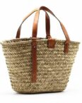AUKUU Strandtasche Strandtasche Strandtasche für Damen Schultertasche aus Holz, Marke Stroh Wassergras tragbar gewebt