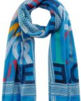 Codello Modeschal Codello Damen Schal mit Statement-Print Farbe blau, Auch als Pareo tragbar