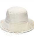 CoolBlauza Sonnenhut Damen-Sommersonnenhut, einfacher Freizeithut (1-St., Japanischer Fischerhut mit Pelzrand) Faltbarer Hut aus gewaschenem Stoff