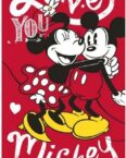 Disney Badetuch Minnie und Mickey Love you Badetuch Strandtuch Duschtuch 140 x 70 cm, Microfaser