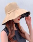 FIDDY Fischerhut Frühlings- und Sommer-Fischerhüte für Damen, Sonnenschutz-Sonnenhüte. (1-St) Gesichtsbedeckungs-Sonnenhüte mit großer Krempe und Beckenhüte