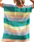 FIDDY Strandkleid Lockere Sonnenschutzkleidung für den Urlaub in Farbblockoptik (1-tlg)