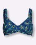 Witt Weiden Damen Bikini-Oberteil royalblau-blaugrün-bedruckt