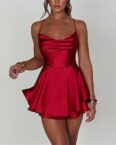 AFAZ New Trading UG Abendkleid Sexy Neckholder-Trägerkleid, langes Abendkleid Heißes Mädchenkleid, kurzes Cocktail-Abendkleid