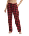 AFAZ New Trading UG Loungepants Lange Pyjamahose für Damen, Nachtwäsche, Freizeithose, Strandhose, karierte/einfarbige Pyjamahose mit Taschen und Kordelzug