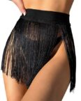 AFAZ New Trading UG Shorts Quaste modischer Minirock Strand Badehose Hüftbedeckender Resort-Bikini-Baderock mit hoher Taille