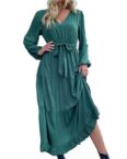 AFAZ New Trading UG Sommerkleid A-Linien-Kleid Dame Elegantes Einfarbiges Kleid für Damen