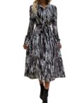 AFAZ New Trading UG Sommerkleid A-Linien-Kleid Damen Batik-Langkleid in Boho-Stil (Modisches Maxi-Kleid mit Tie-Dye-Effekt für Frauen) Geeignet für jeden Anlass, elegant und vielseitig Alltagstreffen
