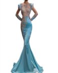 AFAZ New Trading UG Sommerkleid Abendkleid/Cocktailkleid, Meerjungfrau-Rock, lang, schmal, elegant