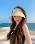 AUKUU Sonnenhut Hut Hut für Damen Sommer modisch vielseitig Gesicht große Kopfgröße atmungsaktiv Sonnenschutz