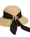 AUKUU Sonnenhut Strohhut Strohhut für Damen eleganter Stroh Strandhut mit Band großer Krempe Urlaubsreise Sonnenhut