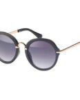 BEZLIT Eyewear Retrosonnenbrille Rundglas Designer Damen Sonnenbrille (1-St) mit schwarzen Linsen