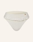 Beachlife High-Waist-Bikini-Hose White Embroidery weiss