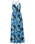 BlauWave Dirndl Sommerkleid Damen Maxi Boho-Kleid Ärmelloses Strandkleid (1-tlg) Damen Sommer Cocktailkleid