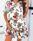 Lovolotti Sommerkleid Kleid Damen LO-KLDE-L06 Kleider Blumenkleid Dress Blusekleid Freizeitkleid Strandkleid
