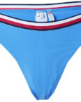 Tommy Hilfiger Global Stripe High Leg Cheeky Bikini Bottoms (UW0UW05293) blue spell
