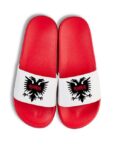 Youth Designz Albania Adler Unisex Badelatschen Flip Flops Badeschuh mit lustigen Logo für Damen und Herren