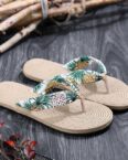 ZWY Gewebtes Netz Sandale, Frau Flip-Flops für Frauen Pantoffelnn High-Heel-Sandalette