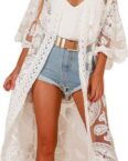 ZWY Longpullover Damen Badeanzug Cover Up Badeanzug Kimono Langes Strandkleid