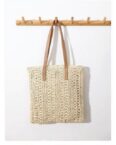 AUKUU Strandtasche Strohtasche Strohtasche gewebte Tasche Strandtasche, Umhängetasche mit großem Fassungsvermögen Tagestasche für