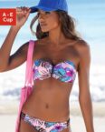 Bandeau-Bikini-Top in rosa-bedruckt von Venice Beach