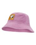 Codello Sonnenhut Codello Peanuts Bucket Hat aus weichem Baumwoll-Frottee in lila Peanuts™ Snoopy-Patch
