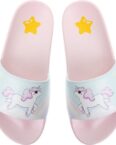 Corimori Badeschuhe für Erwachsene Einhorn Lily Schlappen (Packung) Badeschlappen, Rutschfeste Sohle, Damen, Herren, Slipper, Flip-Flops