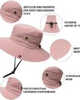 Jioson Sonnenhut Unisex Sonnenhut Großer Sonnenhut mit Hutband rosa (UV Schutz Sonnenschutz, 1-St., 1-st) Sommerhut Breite Krempe Outdoor atmungsaktivem