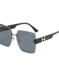 Rnemitery Sonnenbrille Randlose Sonnenbrille Damen UV-Schutz Mode Große Rahmenbrille