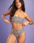Womens Mix & Match Bandeau Bikini Top - Leopard - 34, Leopard