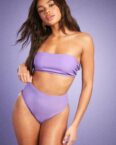 Womens Mix & Match Bandeau Bikini Top - Lilac - 10, Lilac